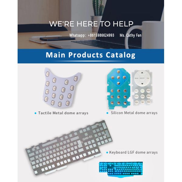 High Sensitive 3M Adhesive Membrane Switch PET Keypad Button With Metal Dome