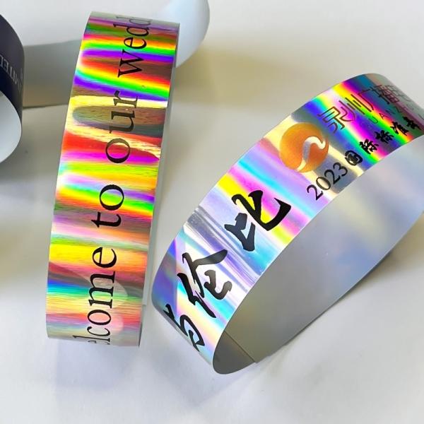 Customized Event Wristband Shiny Bracelet Laser Glitter Party Activity Wristband For Adult Kids