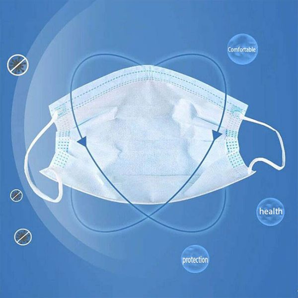 3 Ply Non Woven Face Mask Blue Medical Surgical Disposable Face Masks