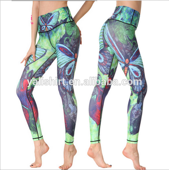 China factory wholesale custom sublimation yoga leggings for ladies