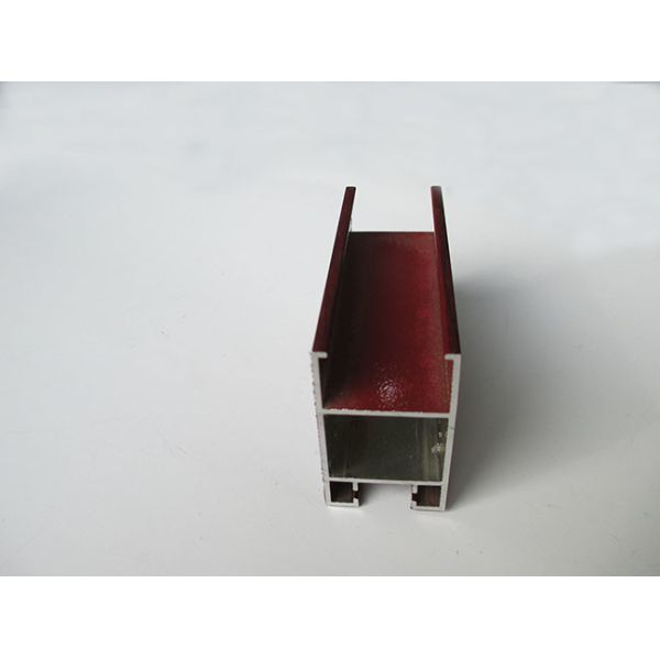 Red Rosewood Transfer Aluminium Profile System , Aluminium Sliding Door Profiles ISO Proved