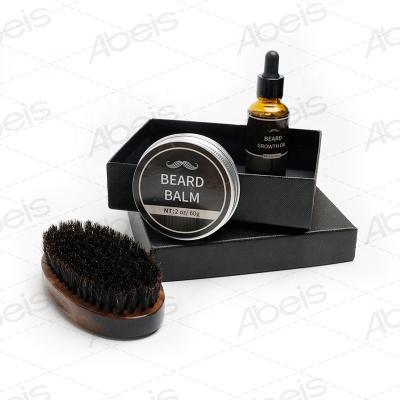 Logotipo personalizado gravado bolso portátil retrô javali de madeira pente de barba escova e pente conjunto cuidados com a barba dos homens