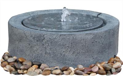 Black Marble Cast Asian Buddha Water Fountain Outdoor In Chinese Stone Mill Shape