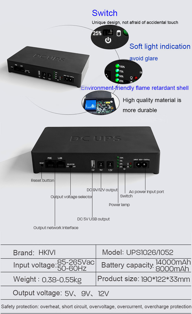 Мини По Упс 5 В 12 В 19 В Умный Мини Упс Для Камеры Wifi Router