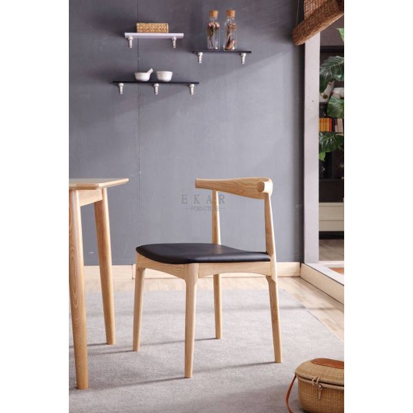 Modern Ash Wood Nordic Design Leather European Dining Chair
