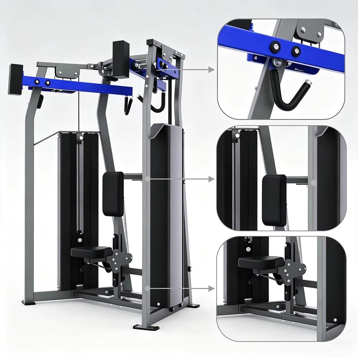 Commercial High Pulley Machine, Lat Pulldown Equipment for Gym Back Training