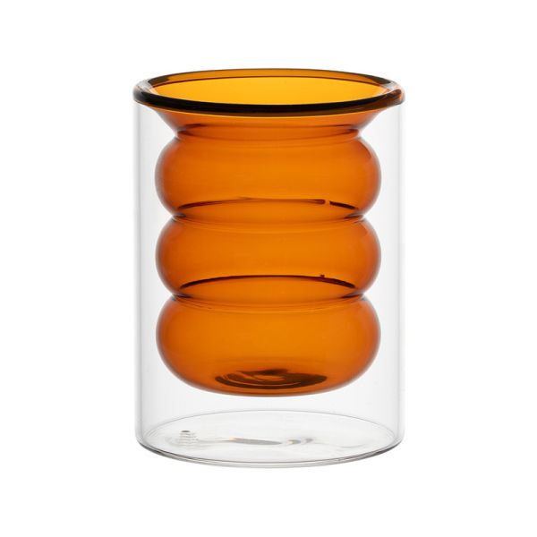 Ripple Colorful Borosilicate Glass Double Wall Cup Insulated Glasses For Coffee Milk Tea