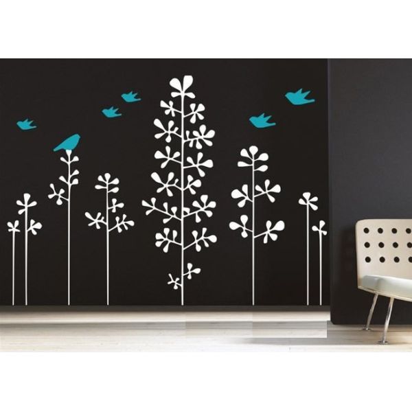 Funky Wall Flower Stickers G185 / Wall Sticker Art 