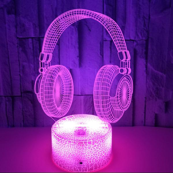 7 Or 16 Colors 3D LED Night Light 3W CE 3D Acrylic Night Light With Cracked Base