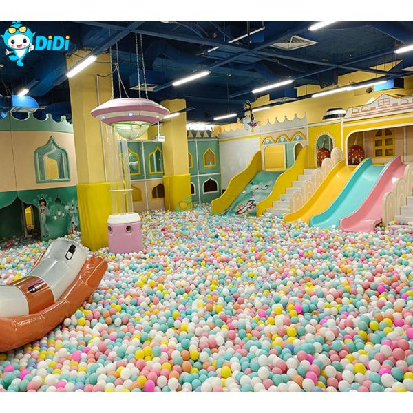Business Baby Kids Pretend Play Sand Pool Indoor Playground With Slides