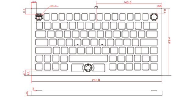 Waterproof Close Rugged Medical Grade Keyboard With Trackpoint