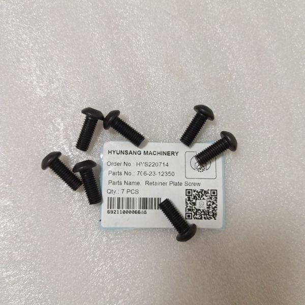Excavator Hydraulic Parts Retainer Plate Screw 706-23-12350 7062312350 For PC400LC