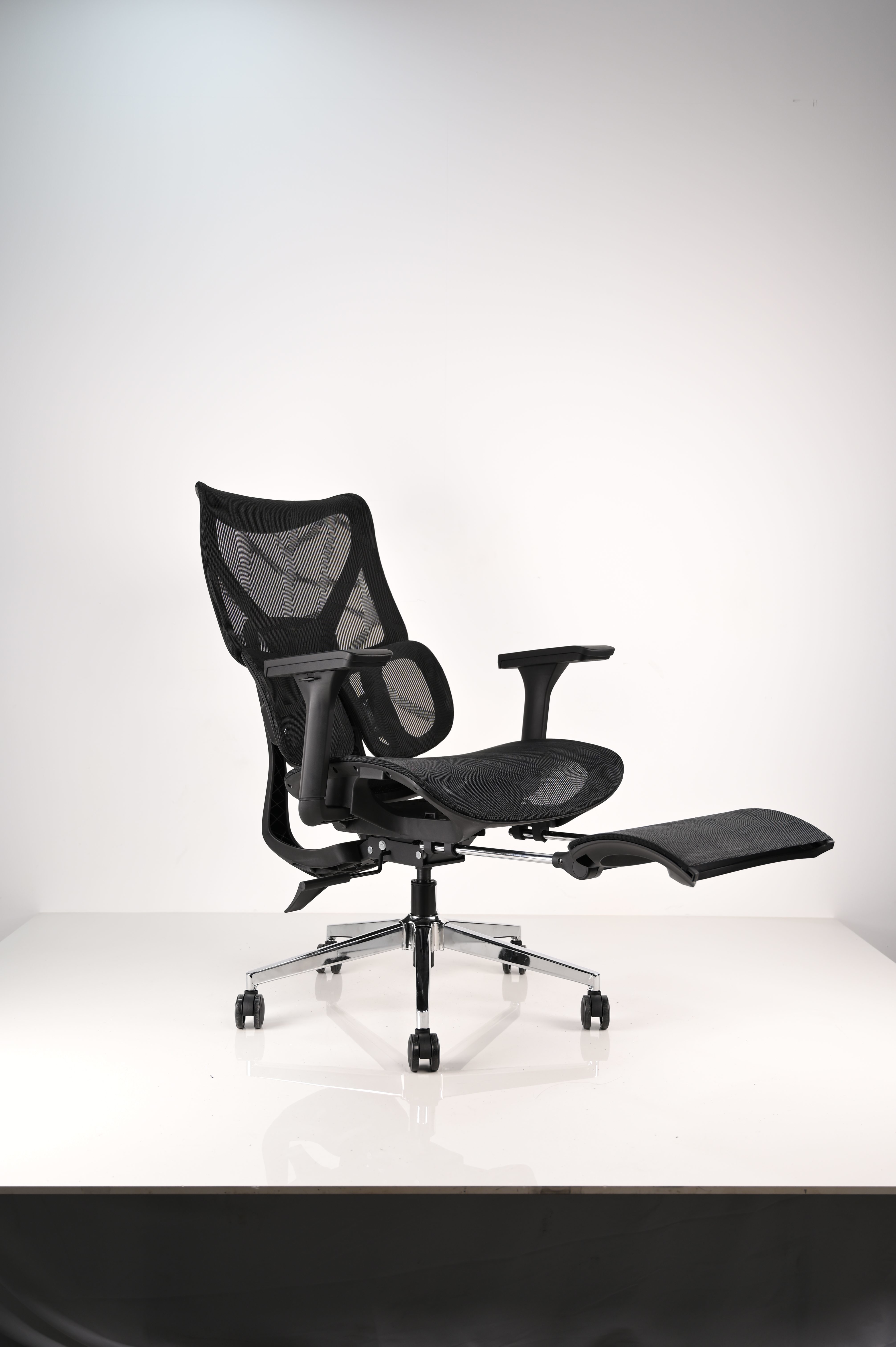 Budget Ergonomic Office Chair with 2 Part Lumbar Support 4D Armrest and PU Nylon Castors