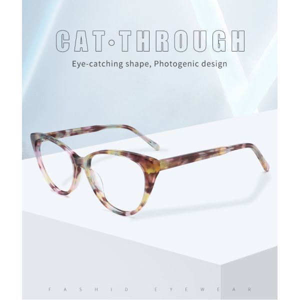 Мост 16mm рамки оптически стекел глаза кота женщин стекел рамки ацетата Eco дружелюбный