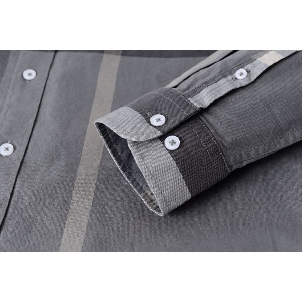 2023 Solid Grey Check мужская рубашка весной и осенью для мужских рубашек S-2XL