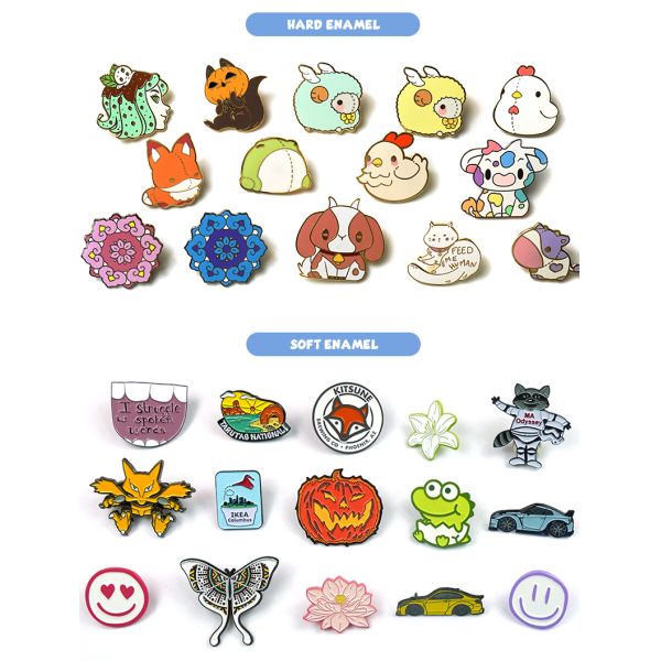 Bulk High Quality Customized Logo Soft Enamel Lapel Pin Metal Badge with 1.5mm Thickness