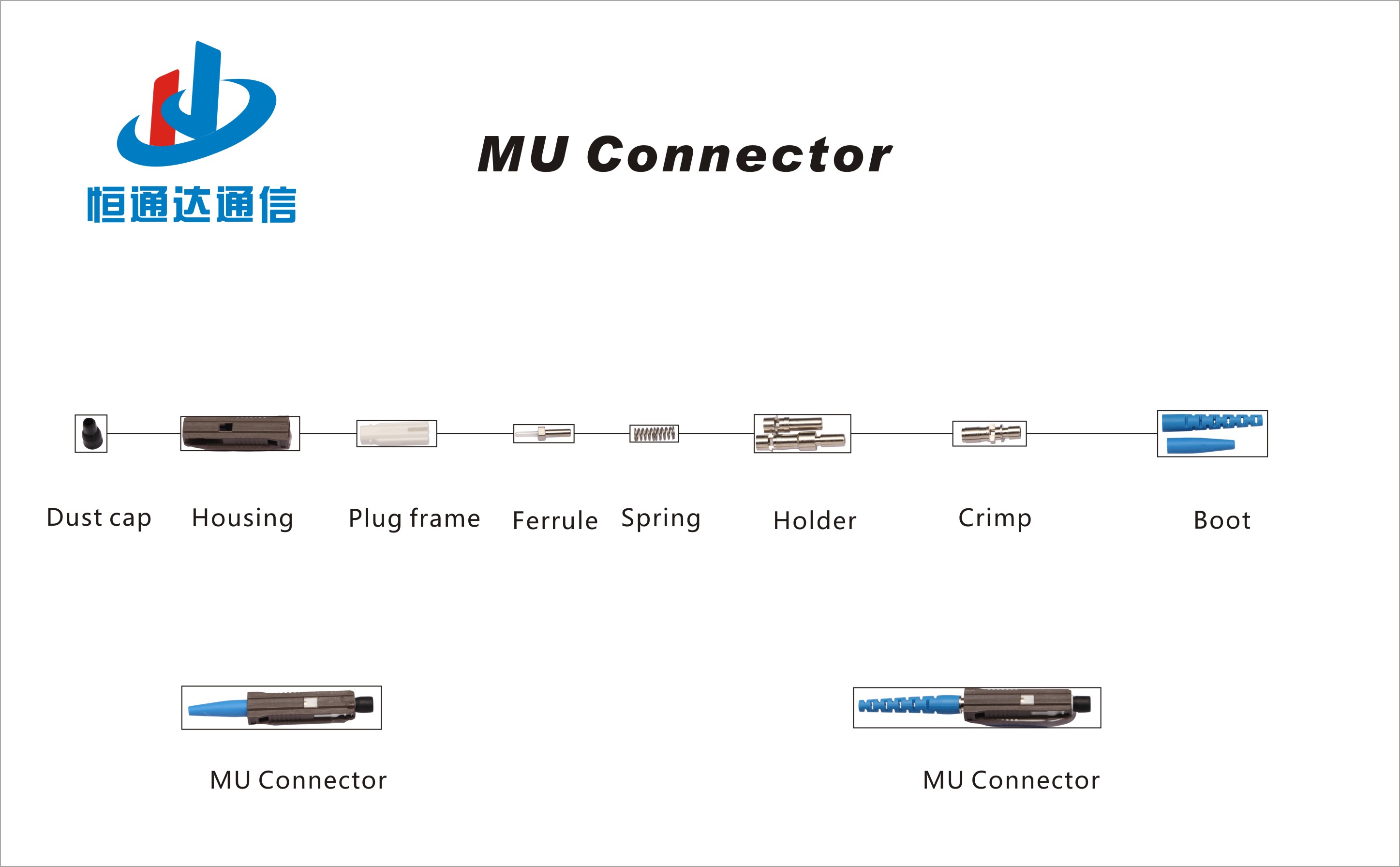 Симплекс 3mm одиночного режима APC MU ПК собрания соединителя оптического волокна ISO ROHS