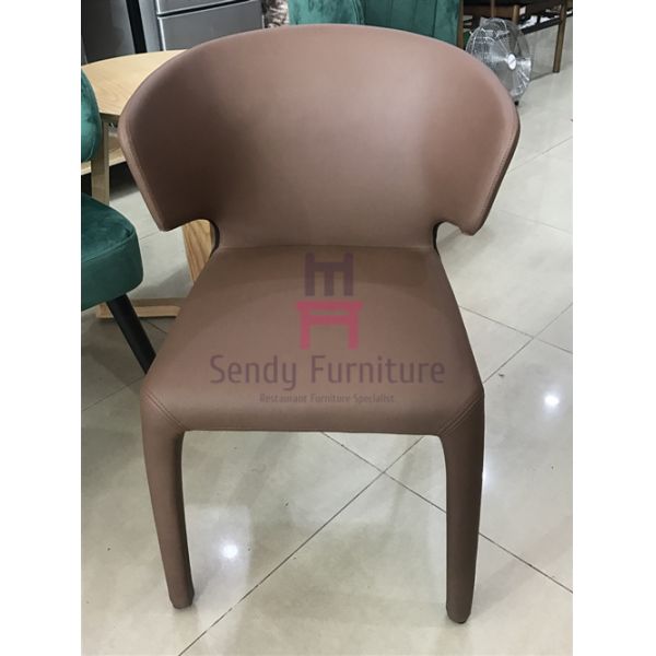 Contemporary Style Leather Dining Chairs With Brown / Black / Gray Color