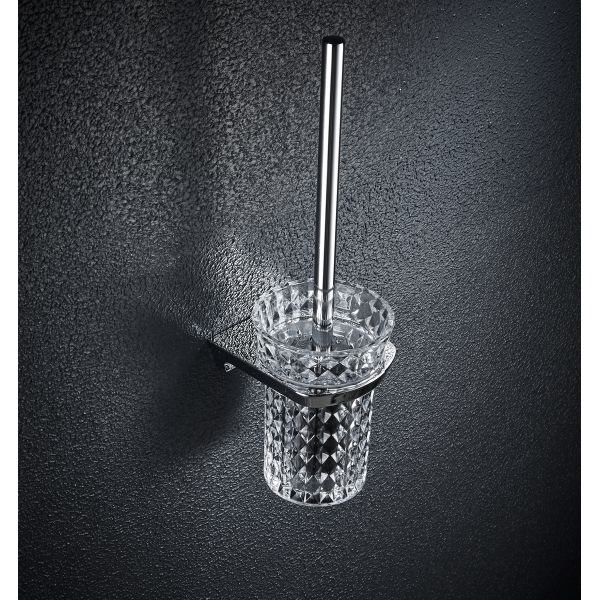 Stainless Steel Bathroom Toilet Brush Holder Set with Modern Design Wall Mounted