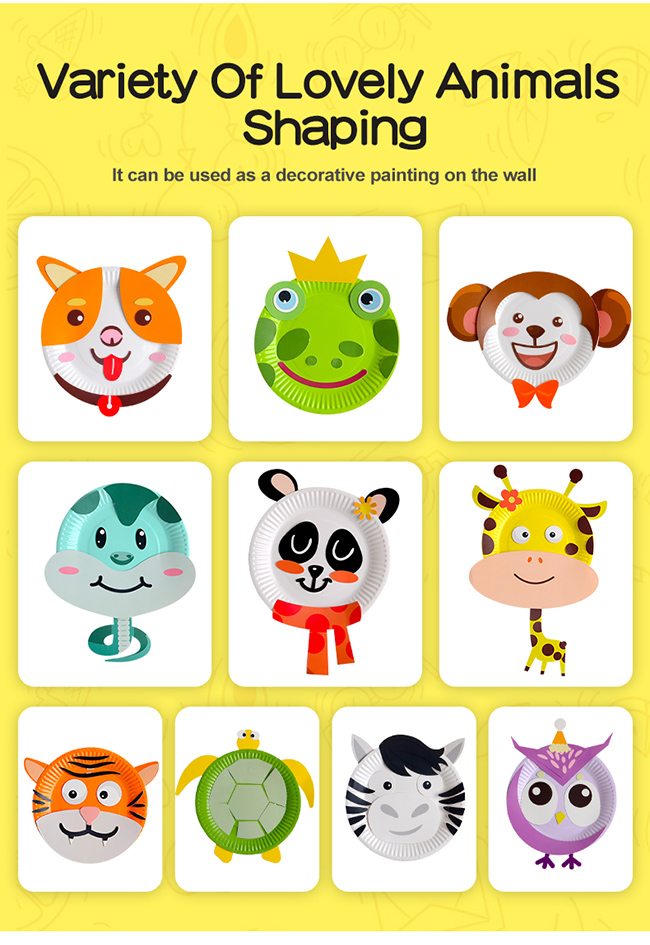 Творческое животное DIY производит набор бумажной тарелки на Preschool 3-8 лет детей