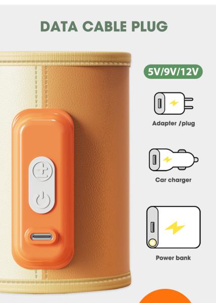 A compatibilidade eletrónica livre portátil sem corda de USB BPA do aquecedor da garrafa do leite infantil aprovou