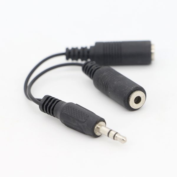 CUSTOM 3.5mm Jack 1 male to 2 Female Y Splitter Headphone Jack Mic PC Audio TRS Splitter Cable