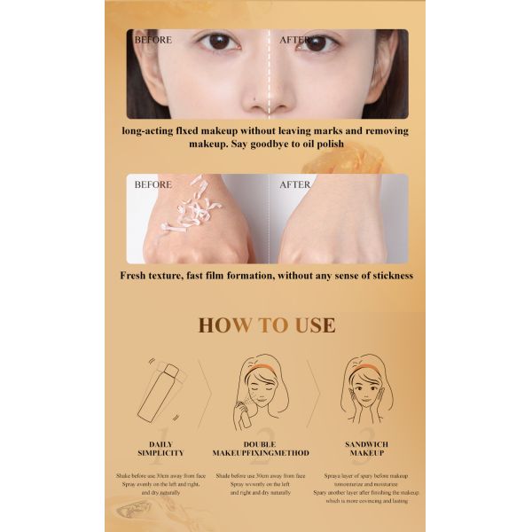 OEM Custom Shimmer Pearlescent Setting Spray Long Lasting Glitter Waterproof Makeup Setting Spray Makeup Private Label