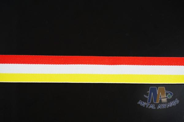 Fashional Design Custom Award Ribbons , Medal Neck Red/White/Yellow Ribbons