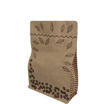 Stand up k Pouch/Brown Kraft Paper Bag with Handle Clear Window and Zipper for Cafe