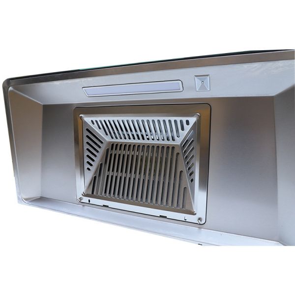 220V Push Button Slanted Black Glass Cooker Hood for Kitchen  Household Range