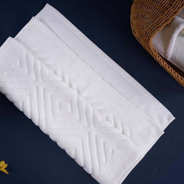 100% Cotton Hotel Bath Mat Jacquard Logo Compressed Disposable Quick Dry