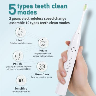 1200mAh Rechargeable Electric Toothbrush IPX7 Waterproof Multipurpose
