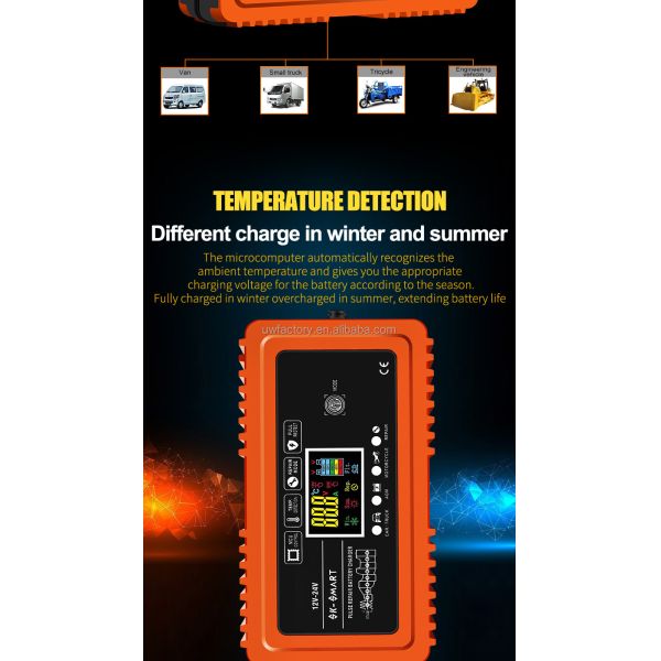 12V/24V Output Intelligent Battery Charger 10A for Automatic Charger Car Motorcycle Boat Marine