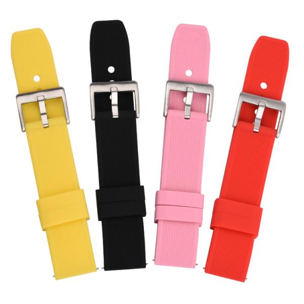 OEM Curved End Silicone Watch Band , Silicone Watch Straps 18mm