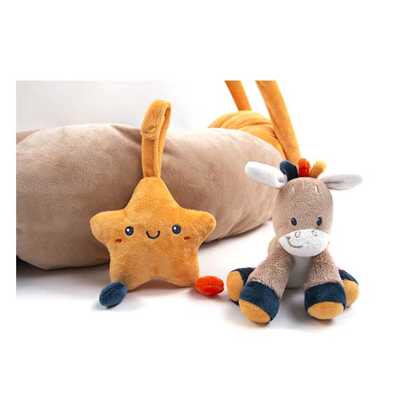 AZO Free bOA fabric Baby Gym Play Mat With Mini Plush Animal Toys