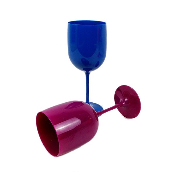 Unbreakable Modern Black Plastic Wine Glasses 15.5oz 450ml Recyclable