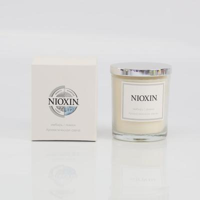 Home Decoration Transparent Scented Soy Jar Candles With Metal Silver Lid