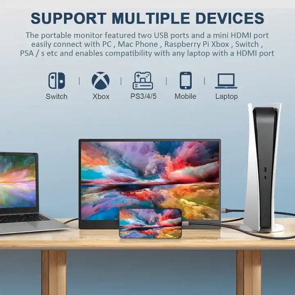 18.5 дюймовый портативный двойной монитор для ноутбука 300 Cd / M2 Улучшенное расширение экрана