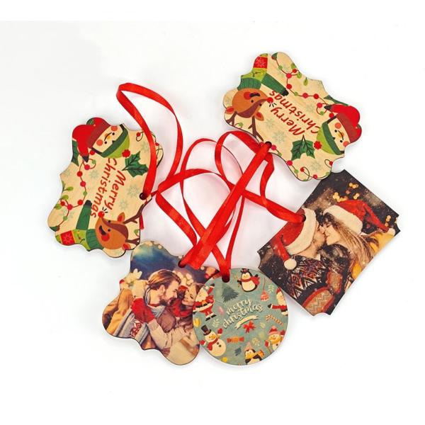 Sublimation Plywood Hanging Ornament Customized Printing Blank Sublimation Christmas Ornaments
