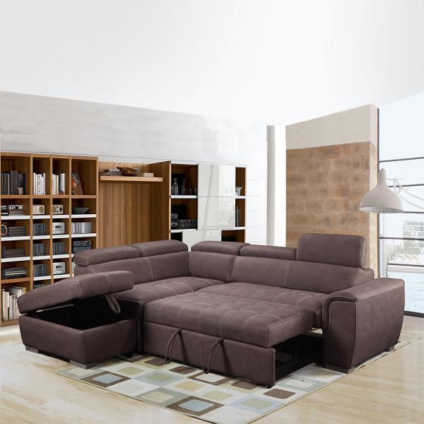 19766 L3 Hot Sale L shape Sofa Luxury Grey Mushroom Black Foldable Large Comfortable Sofa
