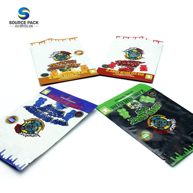 CBD Gummies Packaging Mylar Bags Smell Proof Customized Weed Zipper Pack (КБД Гуми), упаковка, в которой содержатся милярные пакеты, без запаха
