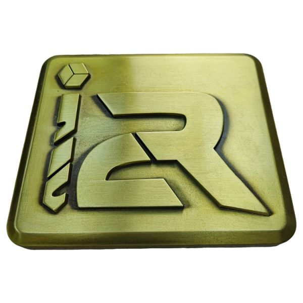 Custom Retro Bronze 3D Zinc Alloy Nameplate With Recessed Back