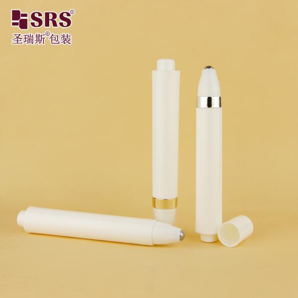AY 15ML Injection White Glossy Matte Finished Round Pen Shape Airless Roll On Bottle For Eye Cream Container