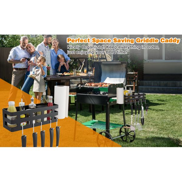 Грилл-кадди для Blackstone 28/36/22/17 дюймов Универсальный барбекю-грилл-кадди для наружного гриля с бумажным держателем для полотенцев и 9 