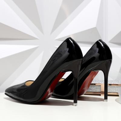 Janbal 105mm Patent Leather Women'S Shoes Pointed Toe Nude Shoes
