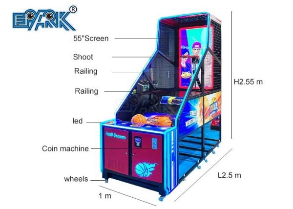 Single Player Led Arcade Basketball Game Machine For Amusement Park