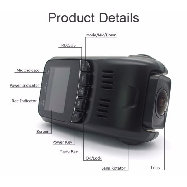 HD 1080P dash camera dual lens Super Capacitor FHD 1080P Novatek 96655 AR0330 6G Lens Video Recorder