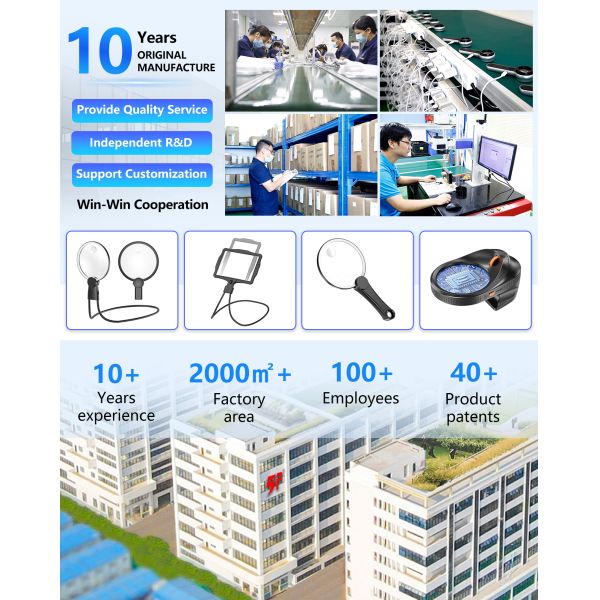 Optical Instrument 10X Screen Magnifier Identification Cylinder Detection Glass