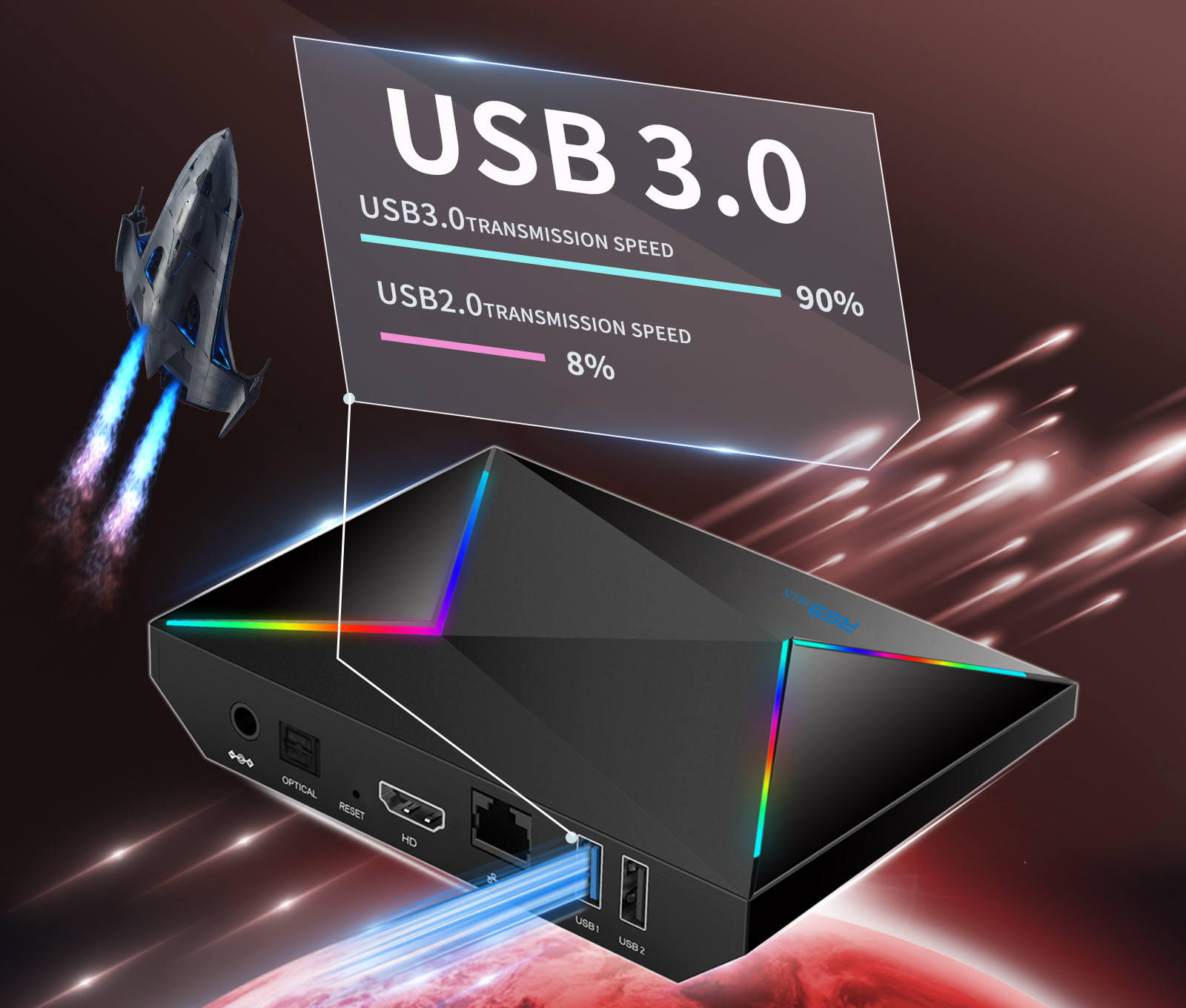 4K Ultra HD Android TV Box R69 Plus Smart Streaming Media Player with High-Speed 5G WiFi, Bluetooth, Support Popular Streaming Apps & 3D Movies, All-in-One Setup for Living Room
