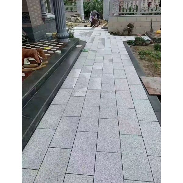 Brothers Stone Flamed Grey Granite Slab Paving Tiles for Honed Natural Stone Driveway